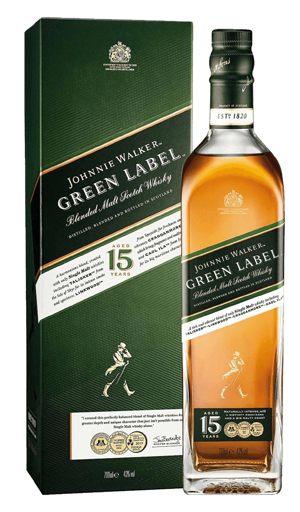 Johnnie Walker Green Label Blended Malt 15Yo 43% 0,7L Krabička